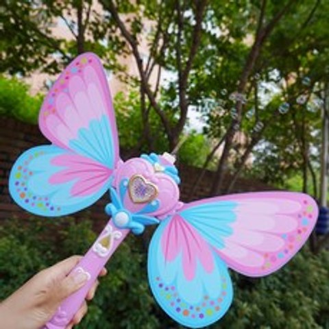 토이토잡화점 LED 나비 요술버블봉, 핑크