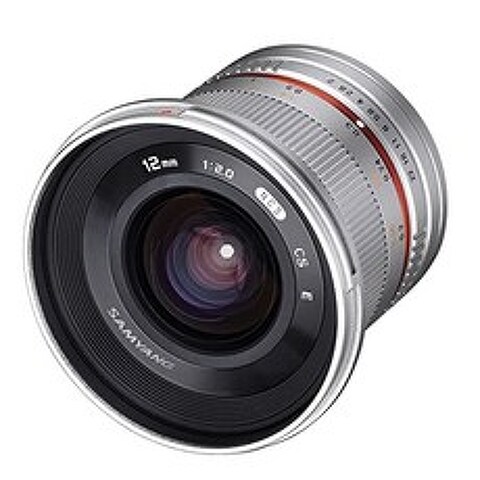NMT 삼양 SY12M-FX-SIL 12mm F2.0 후지 필름 X- 마운트 카메라 용 초광각 렌즈 실버 [Silver- Fuji X] - P030400KT0UB0U9, Silver- Fuji X