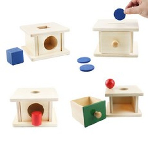유아 유아 몬테소리 재료 나무 공 동전 상자 교육 수학 장난감 유치원 훈련 Brinquedos Juguets G1946T|수학 장난감|, Ball(A1), 1개(A1), CHINA(A1)