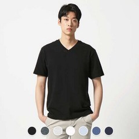[현대백화점][지오다노] 029526 남 브이넥 반팔 티셔츠
