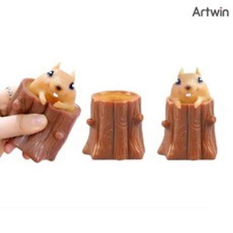 2000 심쿵 통나무 다람쥐 주물럭 틱톡 난리템 유튜브 말랑이 스퀴시 스트레스해소 심쿵란 촉감놀이 장난감, 단품