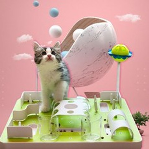 애블리즈 난이도조절 고양이 트릿 먹이퍼즐 급체방지 노즈워크 간식 놀이 장난감 셀프토이, 1개