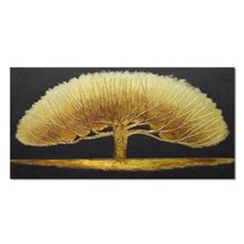 골드디자인 돈들어오는그림 수작업 금박 유화 금나무 인테리어 그림액자 (대) 2종 택일