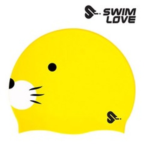 수영사랑 수달보노 실리콘 수모 수영모자 색상4종, 옐로우