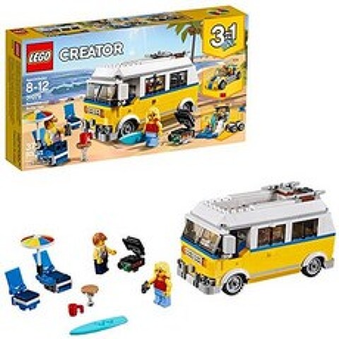 LEGO Creator 3in1 Sunshine Surfer Van 31079 조립 키트 (379 개) (제조업체에서 단종 됨), One Color_One Size, One Color, 상세 설명 참조0
