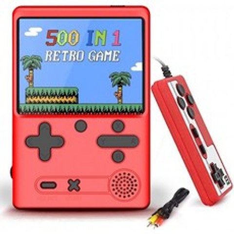 Retro Game Console Handhold Video Game Console Built-in 500 Classic FC Games Portable Gameboy Console Mini Game Pla, 단일옵션