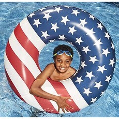 Fun Americana Inner Tube Float Bonus SD American Beach Ball Loungers Backyard Play Inflatable Summer Outdoor Pool Swimming, 본상품