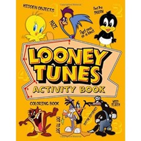 Looney Tunes Activity Book : The Perfection An Adult Kid Dot To Dot Find Shadow Find Shadows Hidden Objects Color, 단일옵션