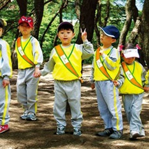 W3BBEE0G 형광1봉10개 숲놀이용 단체놀이 체험학습 안전띠 형광띠 바깥놀이용품 소풍띠 인솔띠 어린이, 주황파랑띠(NO.292)