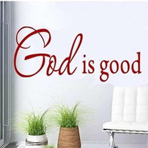God is Good (Red) - Wall Decal - Wall Sticker - Name Religious Decal God Decal God is Grea (Red), Red