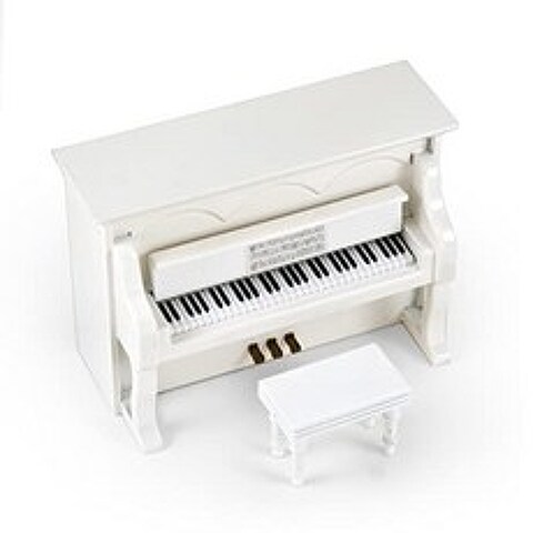 Miniature 18 Note Musical Hi - Many Songs to Choose - Gloss White Upright (436. Winter Wonderland), 436. Winter Wonderland
