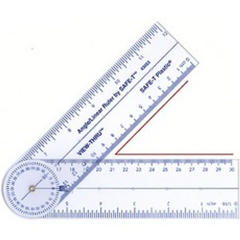 러닝리소스 접자 (안전 각도기 막대자) Angle Linear Ruler by Safe-T