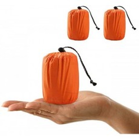 Ksmiley 2 Pack 비상 경량 슬리핑 백 서바이벌 쉘터 텐트 방수 열 캠핑 블랭킷 야외 하이킹용 비비 팩, 단일옵션