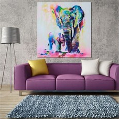 JC 동물 코끼리 그림 캔버스에 인쇄 유화 그림 벽 포스터 홈 오피스 장식
