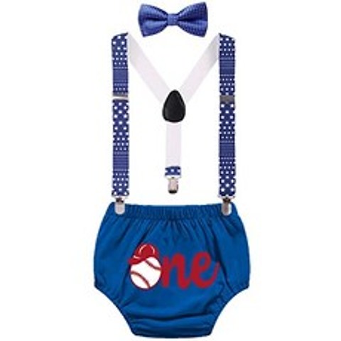 NMT 아기 소년 1 생일 의상 야구 테마 케이크 스매시 사진 촬영 세트 블루머 [One Size- 007 Royal Blue] - P0369084JR4J6W4