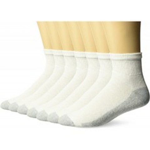 Hanes Men s Ankle Socks 7 팩 (무료 보너스 페어 1 포함) 흰색 양말 크기 : 10-13 / 신발 사이즈 : 6