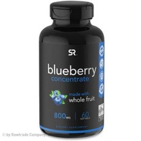 스포츠 리서치 리얼 블루베리 추출액 60정 Blueberry Concentrate Organic Blueberries Gluten Free, 상품상세참조, 1p