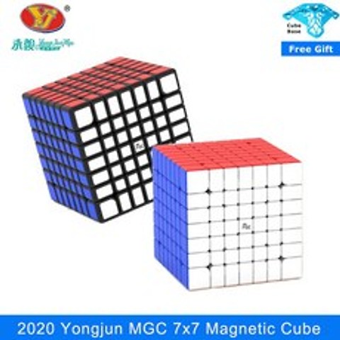 Yongjun MGC 7x7x7 자석 퍼즐 YJ MGC 7 큐브 마그네틱 매직 큐브 7x7 스피드 큐브 교육 완구 어린이를위한|Magic Cubes|, 1개, black, 단일