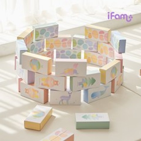 아이팜 씽크그린 종이블럭 어린이장난감 아기장난감 블럭장난감, 30피스