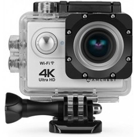 Amcrest GO 4K 스포츠 액션 카메라 16MP 렌즈 수중 방수 카메라 170° 와이드 앵글 WiFi 스포츠 캠(원격 1 배터리 및 장착 액, 단일옵션
