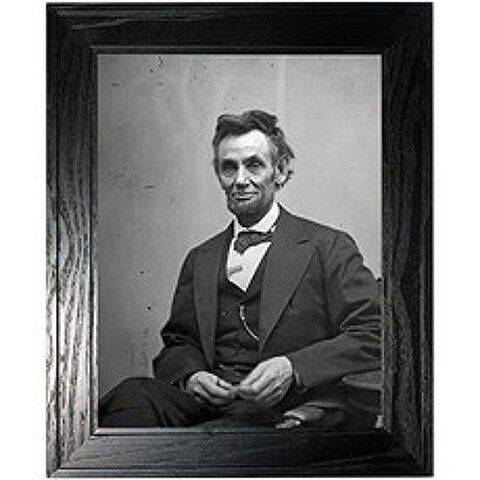 블랙 파인 프레임에서 아브라함 링컨 사진 - 1865 년의 역사 삽화 - (18 x 24) - 광택 (18