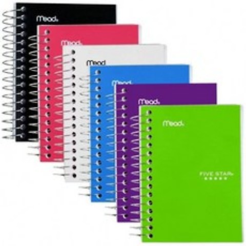 별 5개 나선형 노트북 Fat Lils Pocket Notebook College Redge Paper 200장 5-1/2