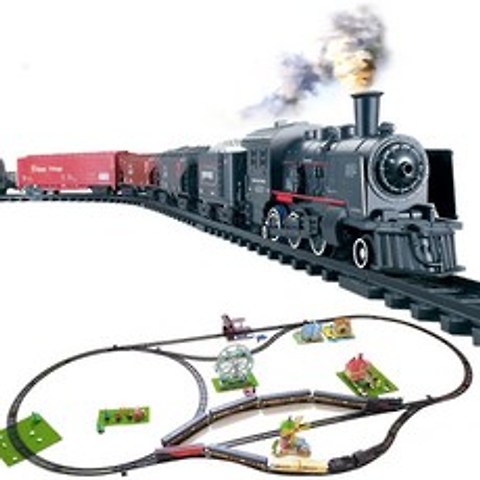 클래식 전기 기차 철도 호 1: 87 세트 DIY 트랙 기차 장난감 모델 철도 어린이 기차 세트 RC 기차 마을 아이를위한|RC 열차|, 1개, H0030 medium1, 단일