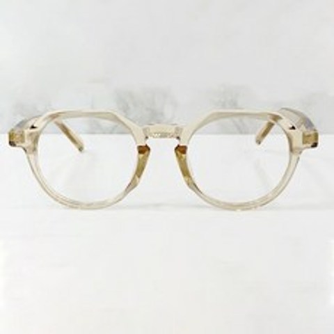 VANANA2 안경테 디자인 투명 베이지 하금테 연예인 안경
