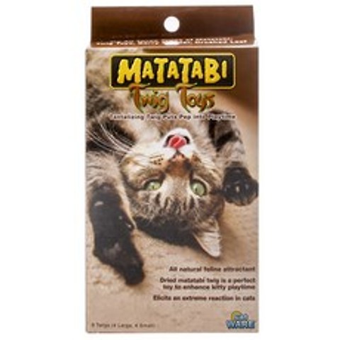 크리터웨어 마타타비 트위그 고양이 장난감 2종 세트 L/S, Brown, 1개