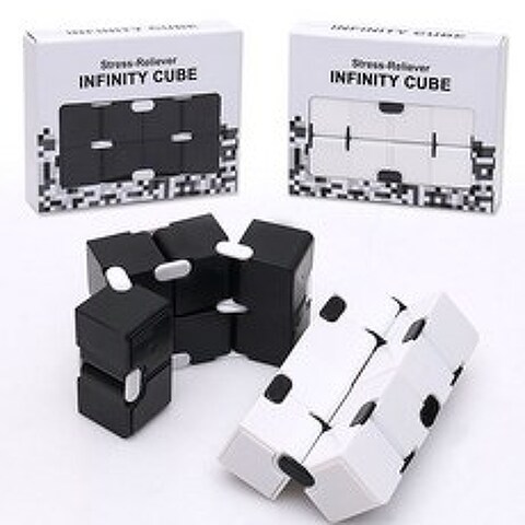 인피니티 큐브 (Infinity Cube 피젯 무한 블럭 스피너 루빅스 손장난 딴짓), 블랙