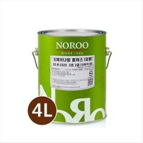 노루페인트 목재 철재용 유성페인트 슈퍼에나멜 플러스(N)진밤색 유광 4L
