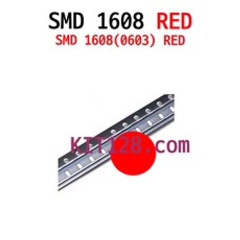 Any 칩SMD 1608 0603 LED RED 빨강 빨간색(10개 묶음), 1개 단위