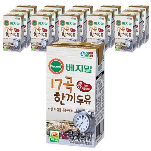 베지밀 17곡 한끼두유, 190ml, 16개