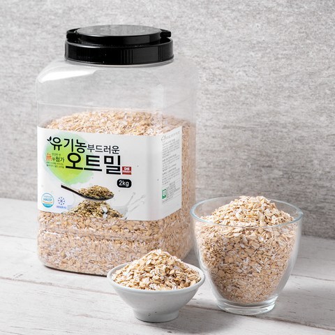 대구농산 유기농 인증 유기농 부드러운 오트밀, 2kg, 1통