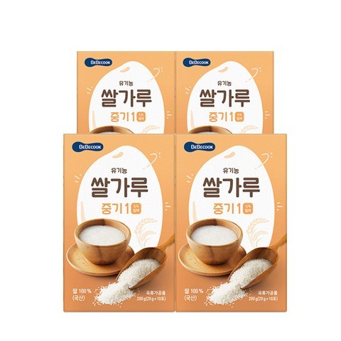 베베쿡 유기농 쌀가루 중기1 20g x 10p, 4개입