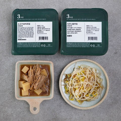 집반찬연구소 소고기감자조림170g+숙주 나물무침150g 어린이반찬 2종 세트, 1세트