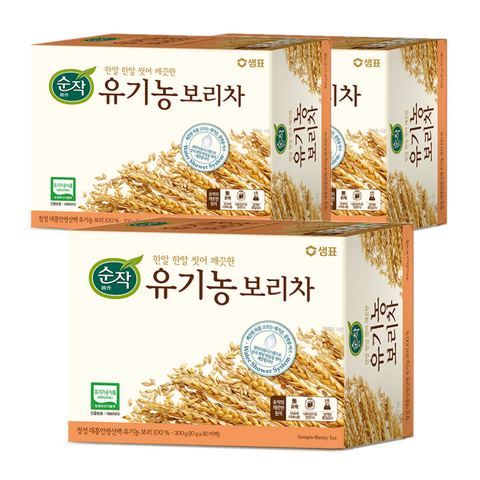 순작 유기농 보리차, 300g, 3개