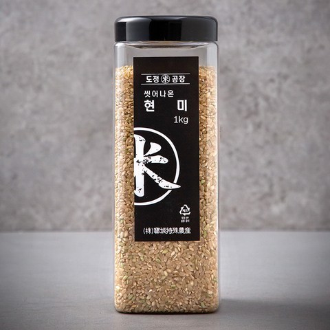 도정공장 씻어나온 현미, 1kg, 1통