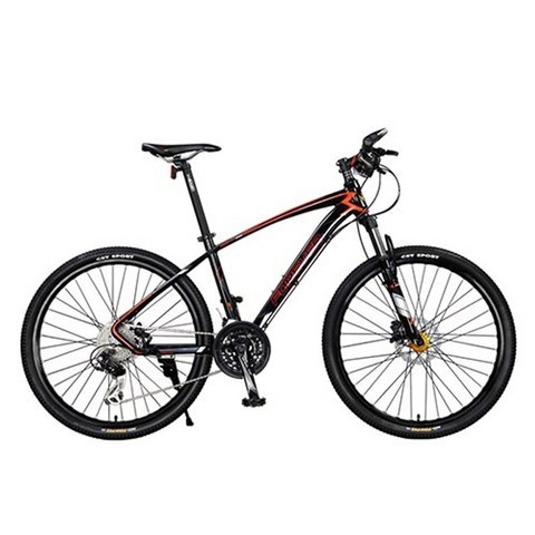 30 속도 알루미늄 합금 산악 자전거 두 배 디스크 브레이크 26 인치 자전거, 검정과 빨강