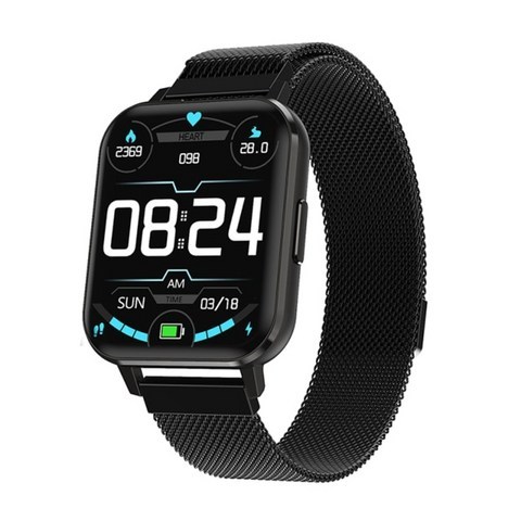 스마트 워치 Ipbzhe 시계 남자 2021 안드로이드 혈압 ip68 ecg reloj ios huawei iphone 용 여성, 블랙 스틸