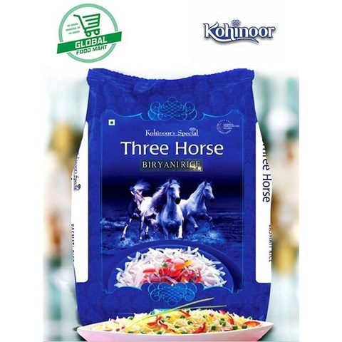 Kohinoor Three Horse Biryani Indian Rice 비리야니 인도 찐쌀 - 5kg