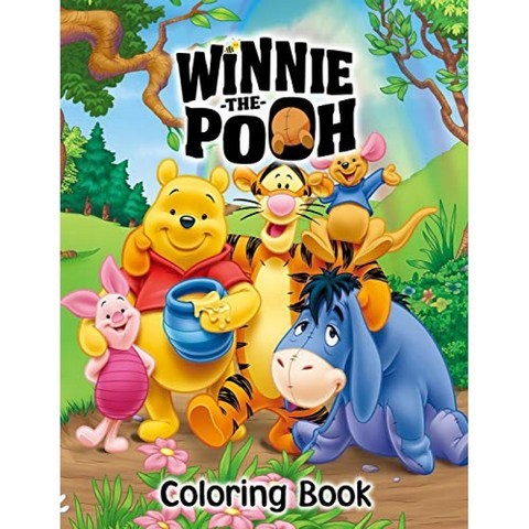 곰돌이 푸 색칠하기 책 : 곰돌이 푸 그림이있는 어린이와 성인을위한 색칠 공부 휴식과 스트레스 해소, 단일옵션