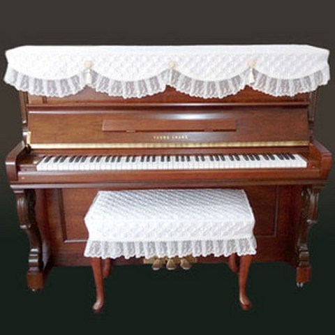 오케이피아노 1단 레이스 피아노 덮개 의자 커버 맞춤세트 #250