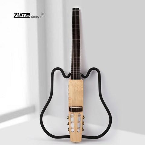 ZUMA 올솔리드 무소음 사일런트 기타 클래식 포크 왼손기타 여행 버스킹 원목, 클래식 우드 컬러