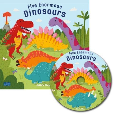 (영문도서) Five Enormous Dinosaurs [With CD (Audio)] Paperback, Childs Play International, English, 9781786282347