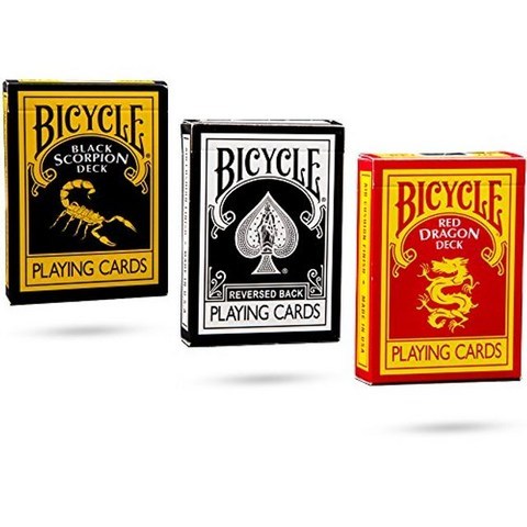 M_5F8 궁극의 자전거 Black Magic 3 Deck 컬렉션 재생 카드 검은 색 반전 붉은 용 및