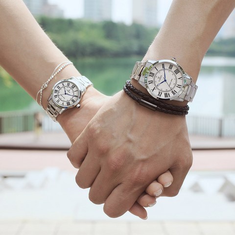 탠디 TANDY 클래식 커플 메탈 손목시계 T-3714 화이트 남녀 택1(탠디 쇼핑백 증정)