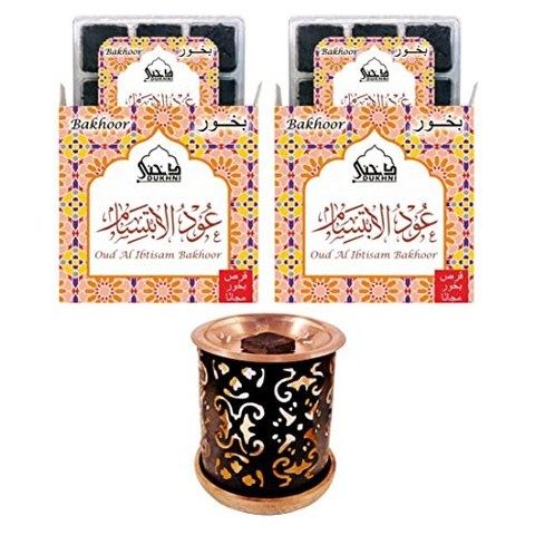 Dukhni Bakhoor – Oud Al Ibtisam - Set of 2 Premium BAKHOOR Incense - 9 Pieces in E (Oud Al Ibtisam)