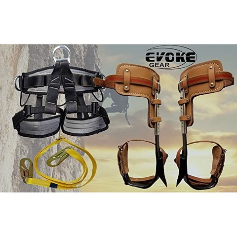 [미국] 707477 Evoke Gear Tree Climbing Spike Set Pole Climbing Spurs Climber Adjustable Harness Lanyar