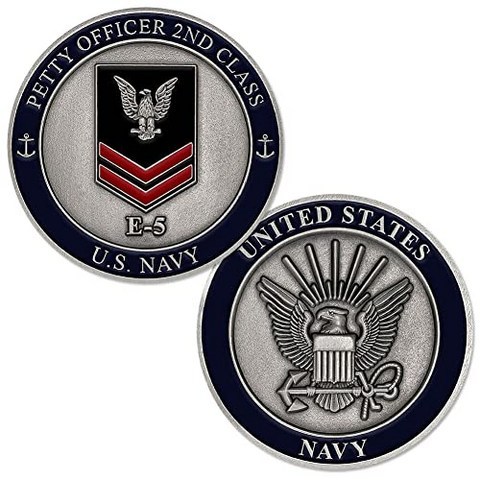 EOM 미국 해군 장관 2 학년 E-5 도전 동전 - E020107CNY6YVB7, 기본